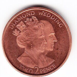 2007 Gibraltar Diamond Wedding Two Pence Coin (b303)